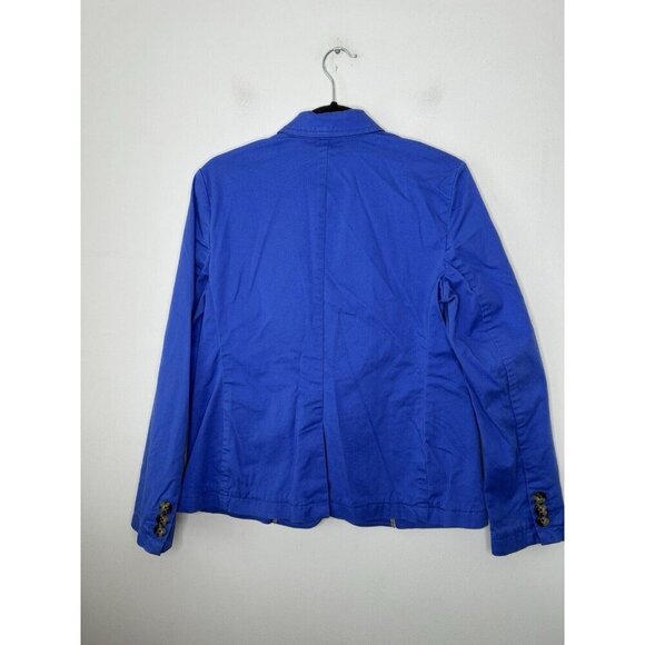 Talbots Womens Cotton Blue Blazer Jacket Single Breasted Long Sleeve Size 10 - Picture 9 of 11